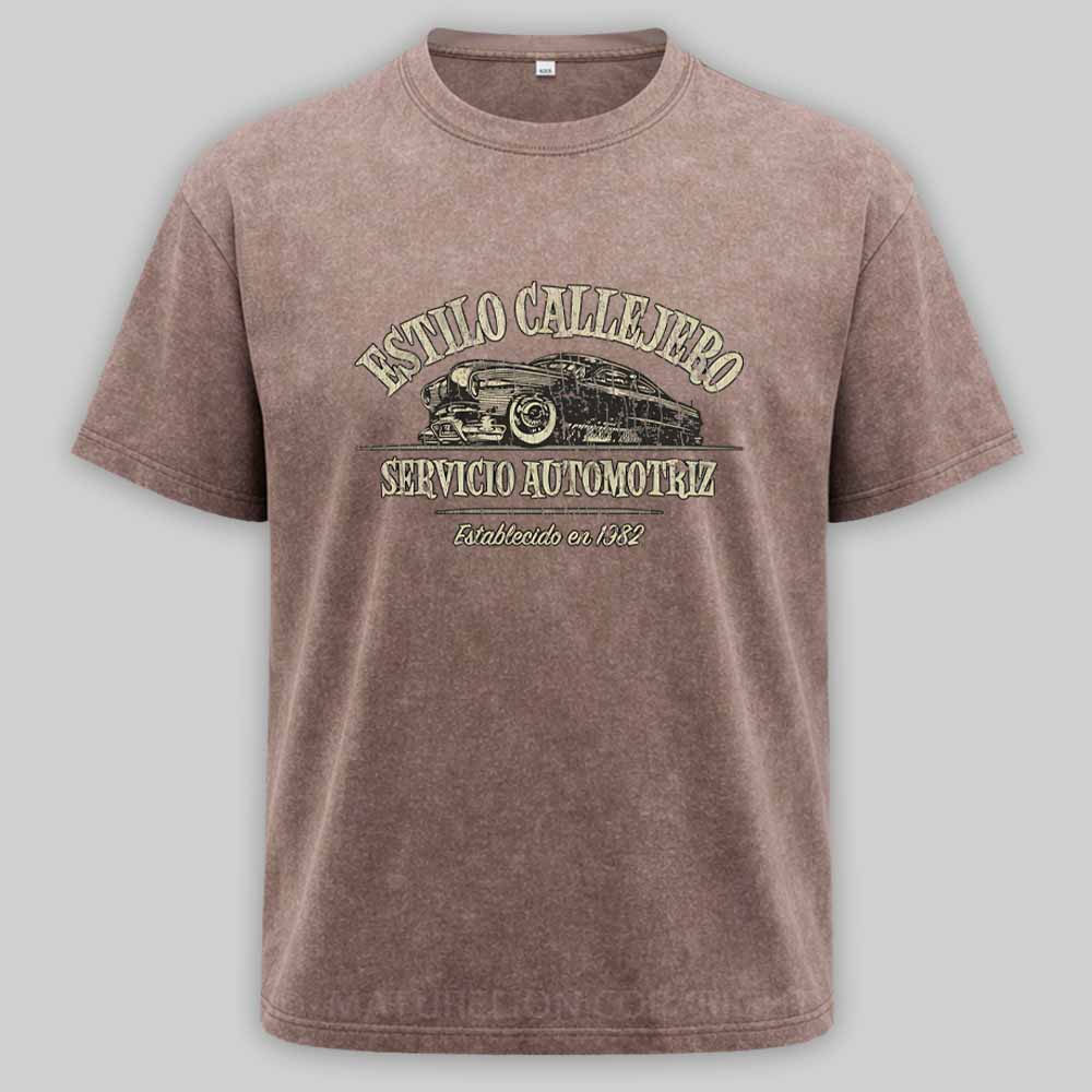 Maturelion Estilo Callejero Servicio Automotriz 1982 Washed T-shirt