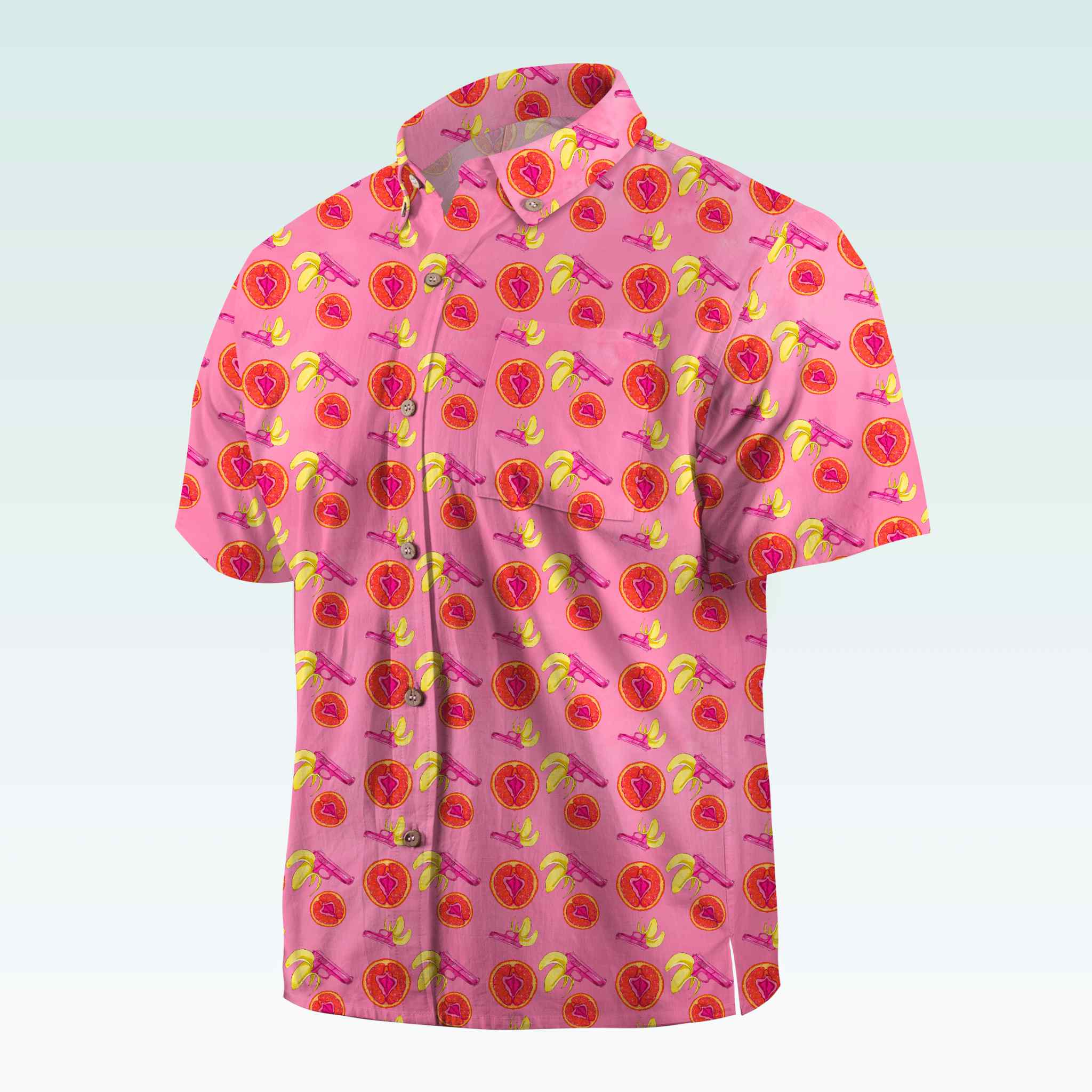 Maturelion Men's Button Pocket Shirt Just Eat It Hawaiian Shirt