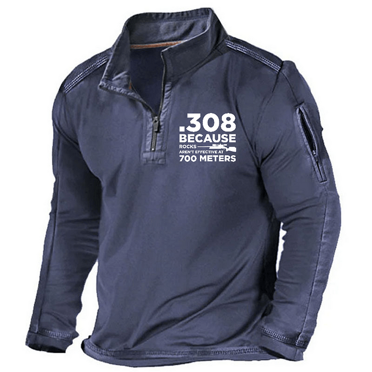 Maturelion Men's Henley Shirt 308 Because Rocks Aren'T Effective At 700 Meters Henley Shirt