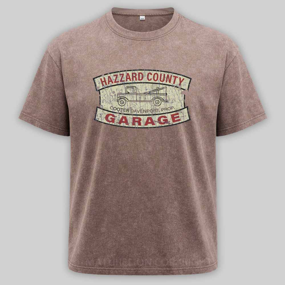 Maturelion Hazzard County Garage 1979 Washed T-shirt