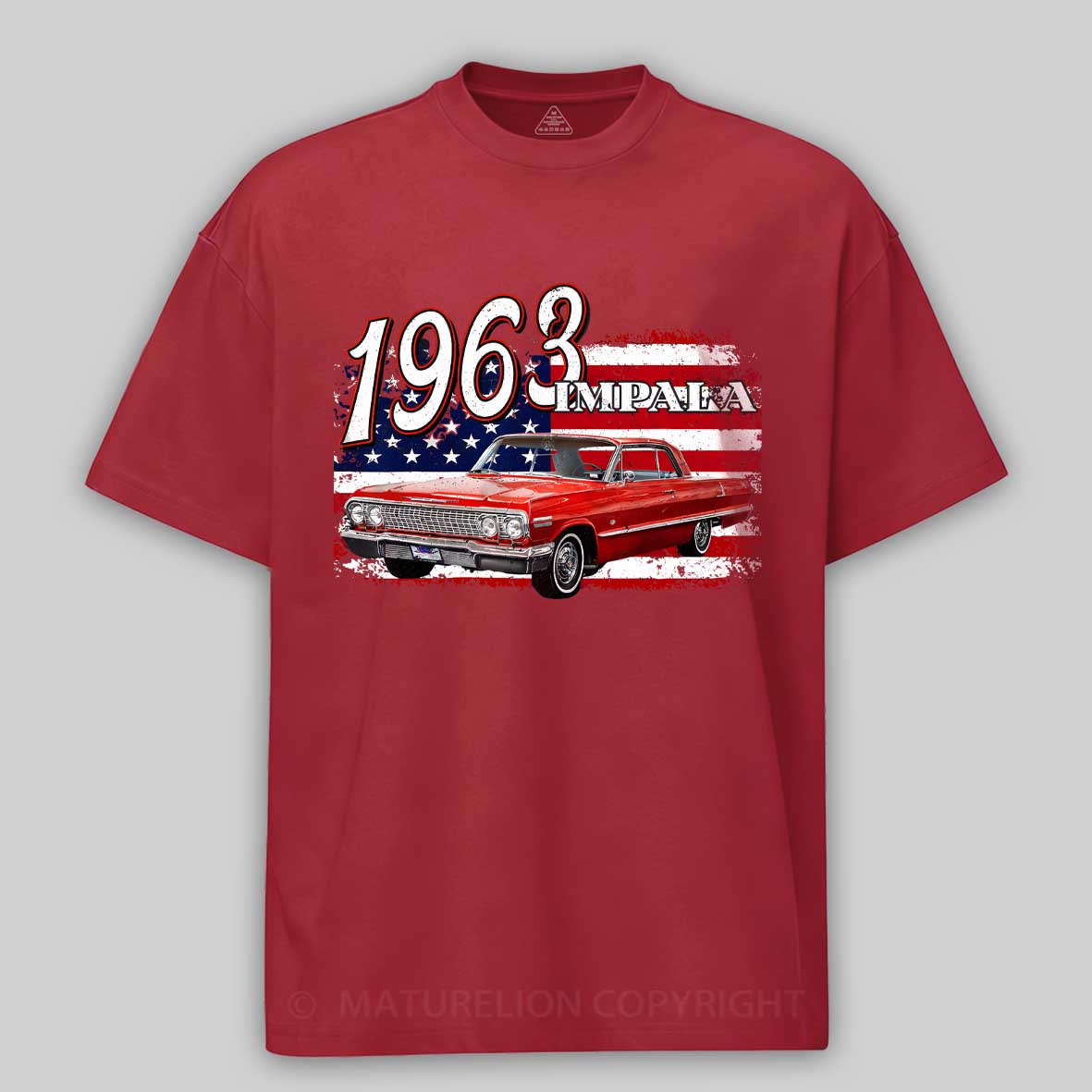 Maturelion 1963 63 Impala Lowrider Ss 4th Of July American Cotton T-shirt