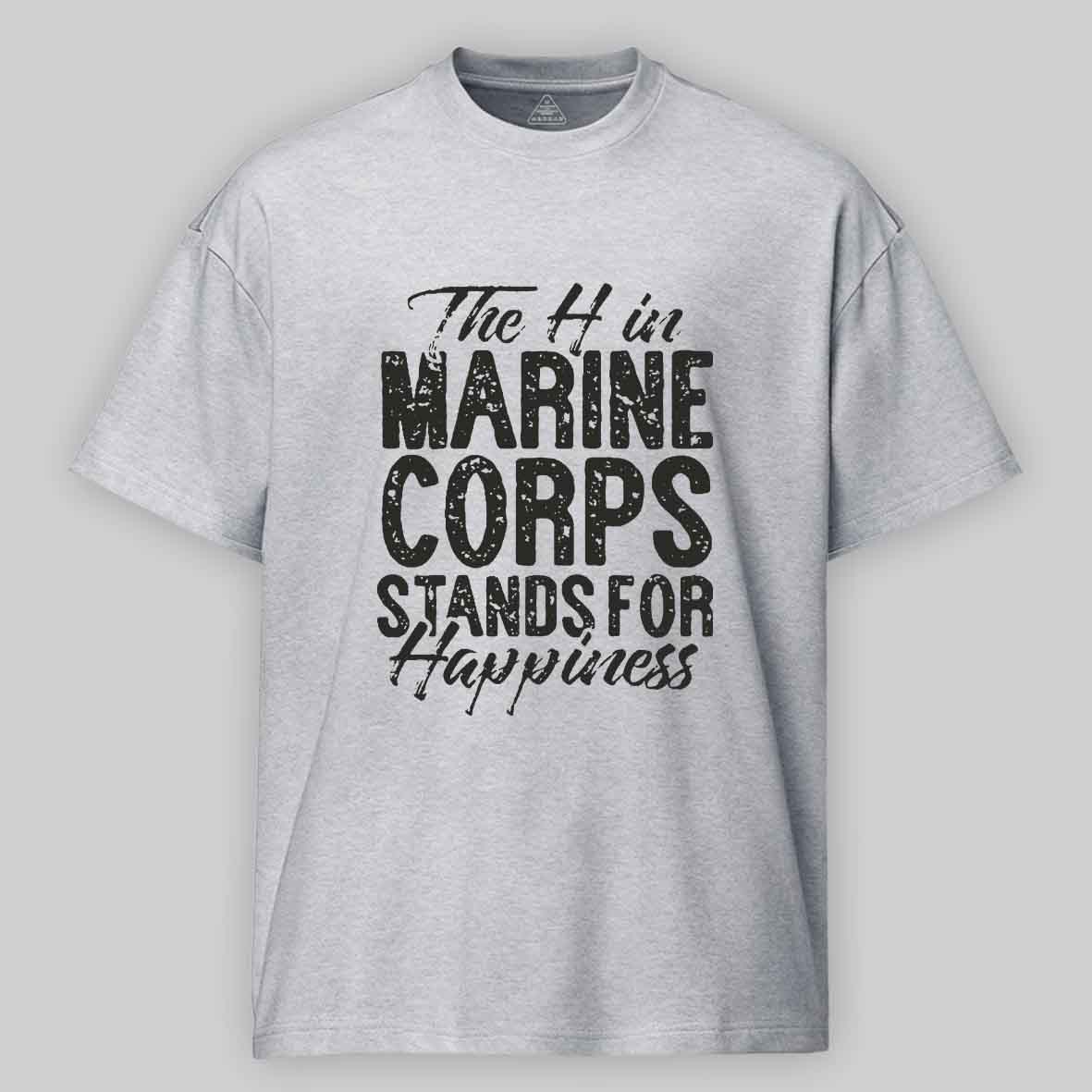 Maturelion Men's T-shirt The H in Marine Stands for Happiness Cotton T-shirt