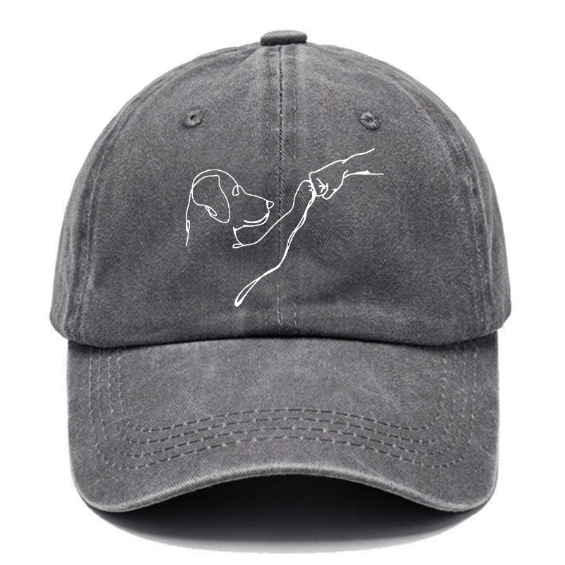 Dog Fist Bump Funny Print Cap -Maturelion