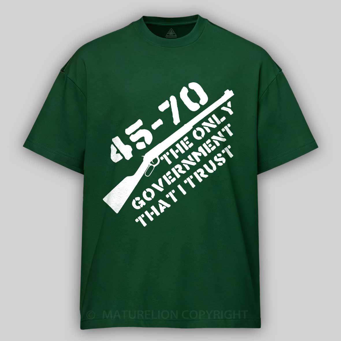 Maturelion Men's T-shirt 45-70 The Only Government I Trust Cotton T-shirt