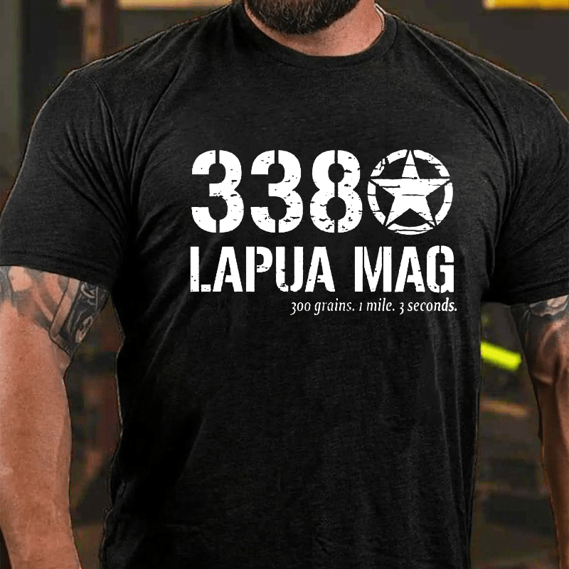338 Lapua Mag 300 Grains 1 Mile 3 Seconds Cotton T-shirt (Free Customization)