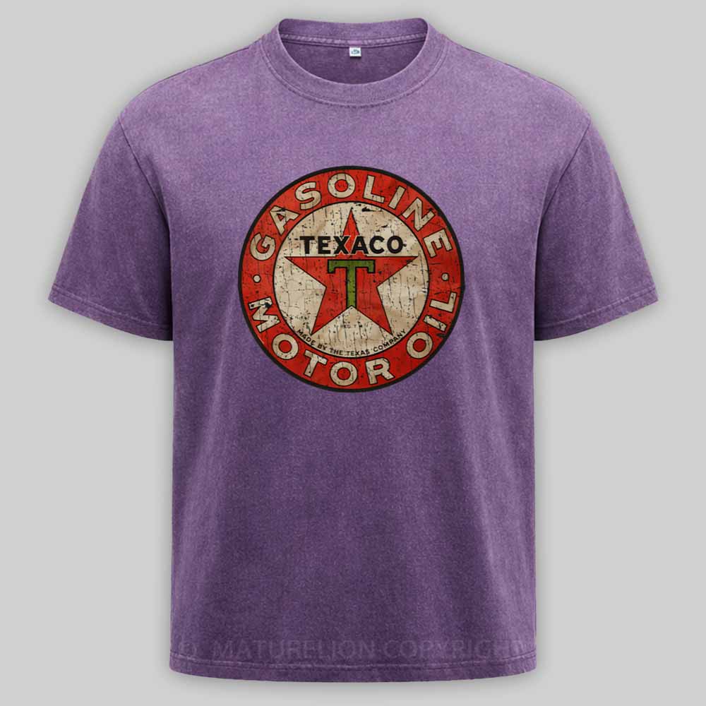 Maturelion Texaco - Vintage Gasoline Motor Oil Washed T-shirt