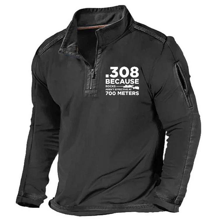 Maturelion Men's Henley Shirt 308 Because Rocks Aren'T Effective At 700 Meters Henley Shirt