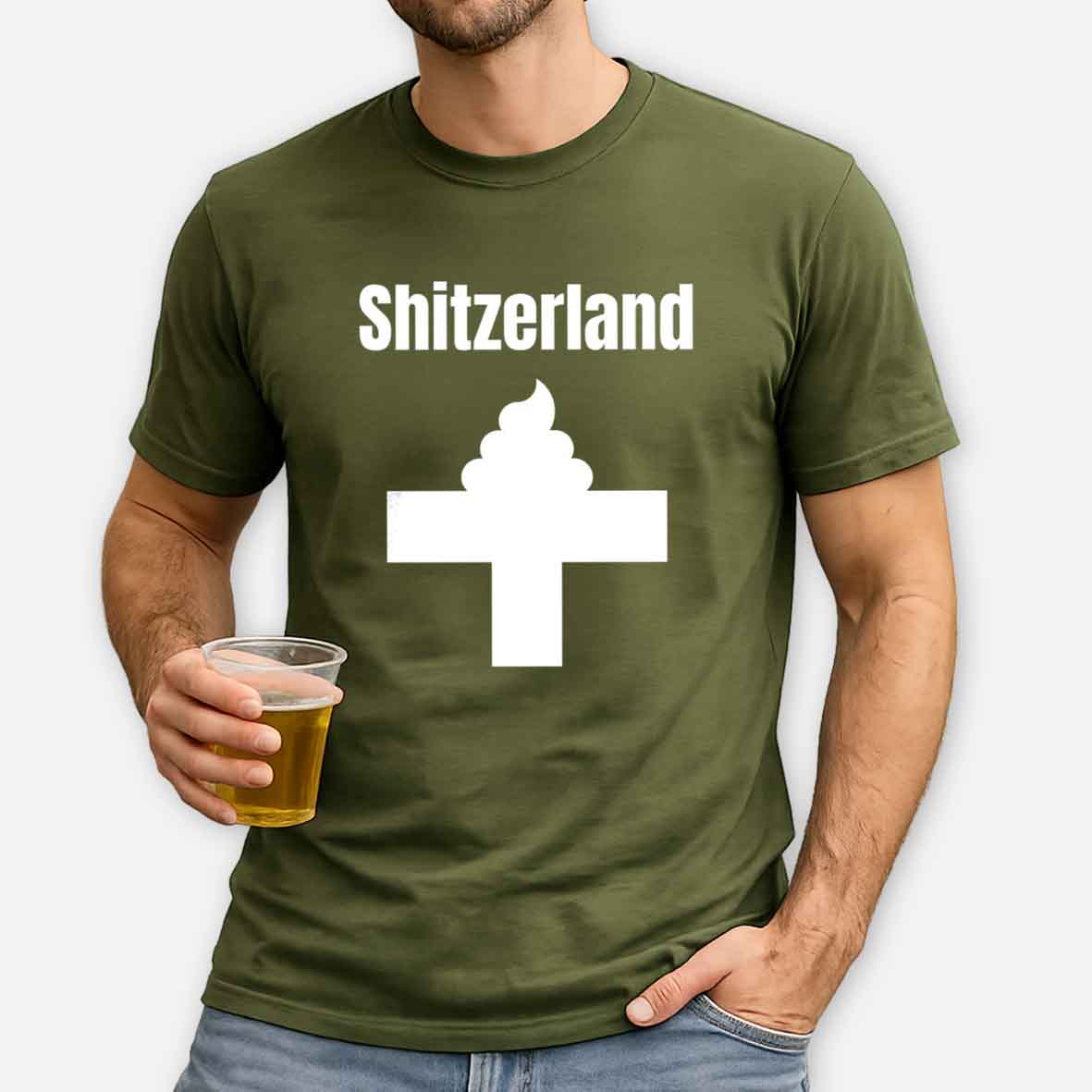 Maturelion Shitzerland Dad Joke Pun Cotton T-shirt