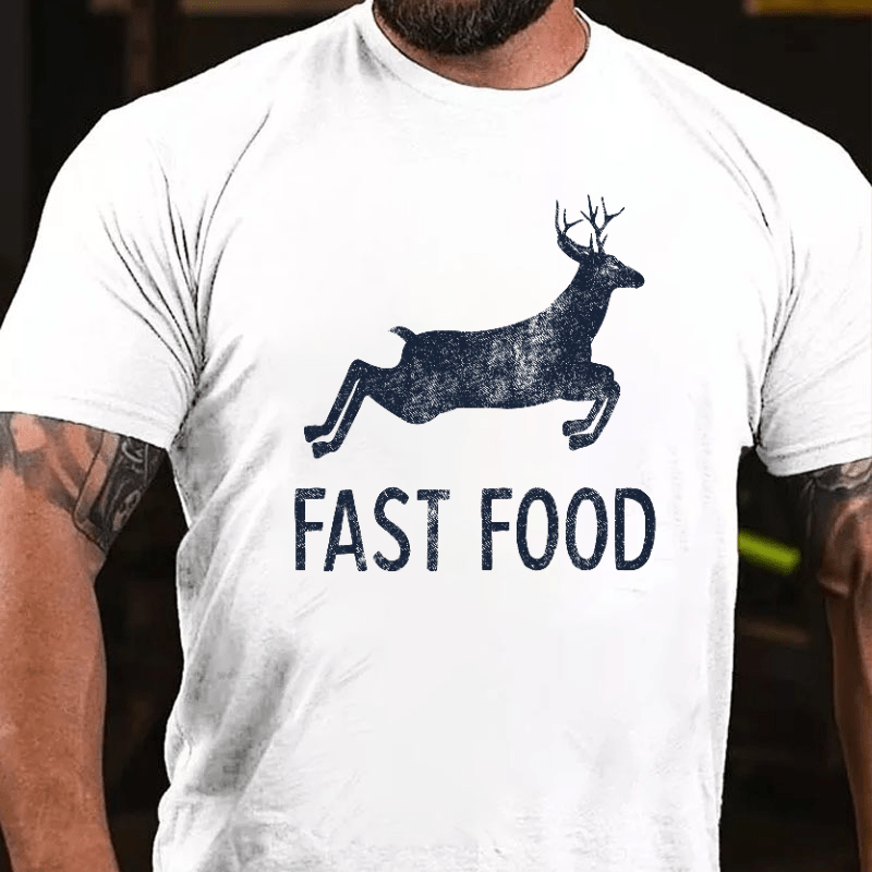 Maturelion Fast Food Funny Men Hunting Unisex Cotton T-shirt (Free Customization)