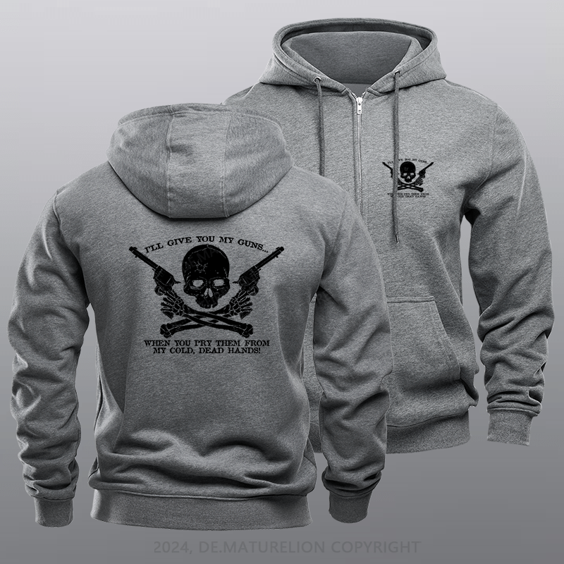 Maturelion Men's Hoodie COLD DEAD HANDS Fleece Zipper Hoodie