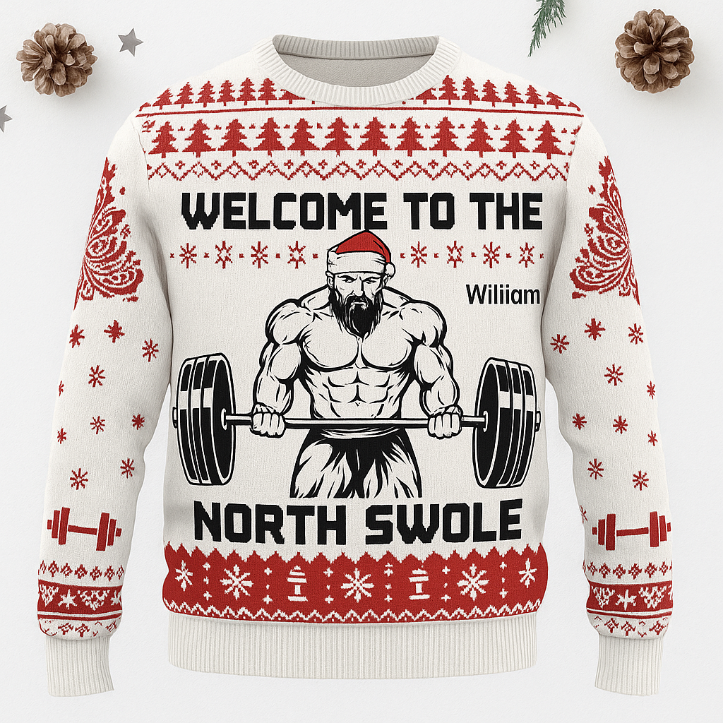 Maturelion Squatching Through The Snow Ugly Christmas Sweater