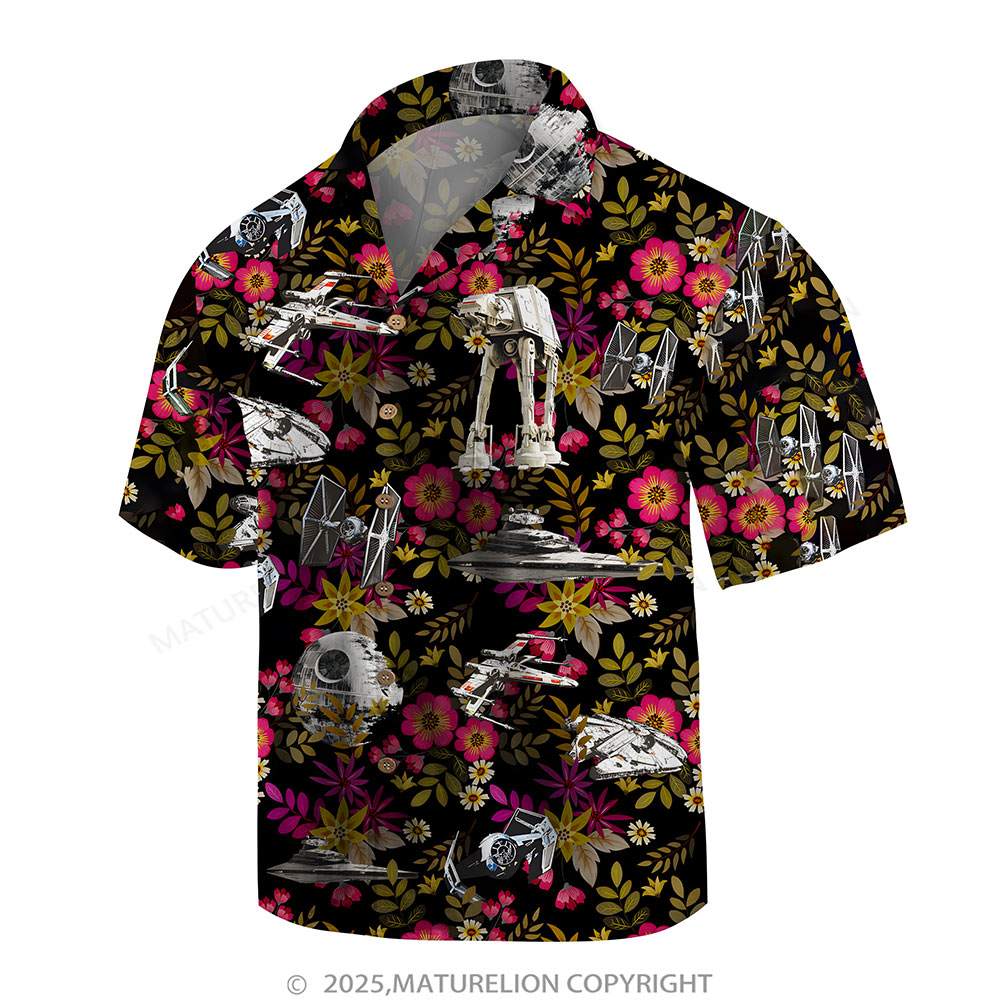 Maturelion Men's Hawaiian Shirt Retro Synthwave Space Knight Hawaiian Shirt