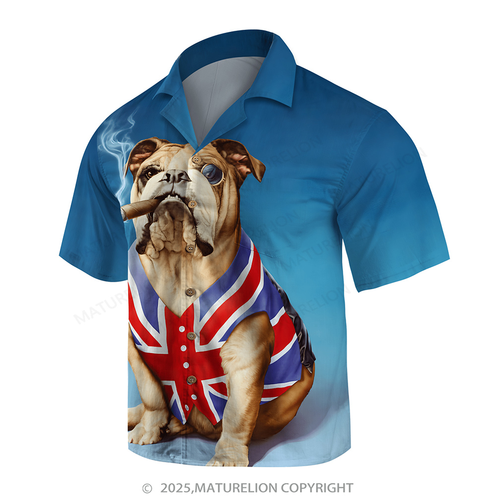 Maturelion Men's Aloha Shirts Fashion Anthropomorphic Animal Hawaiian Shirt