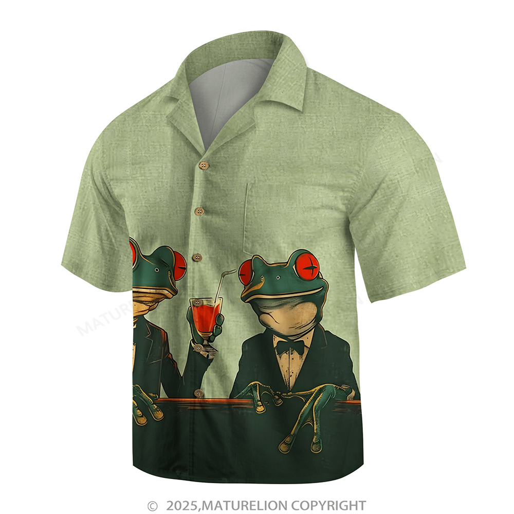 Maturelion Men's Aloha Shirts Animal Graphic Art Print Hawaiian Shirt