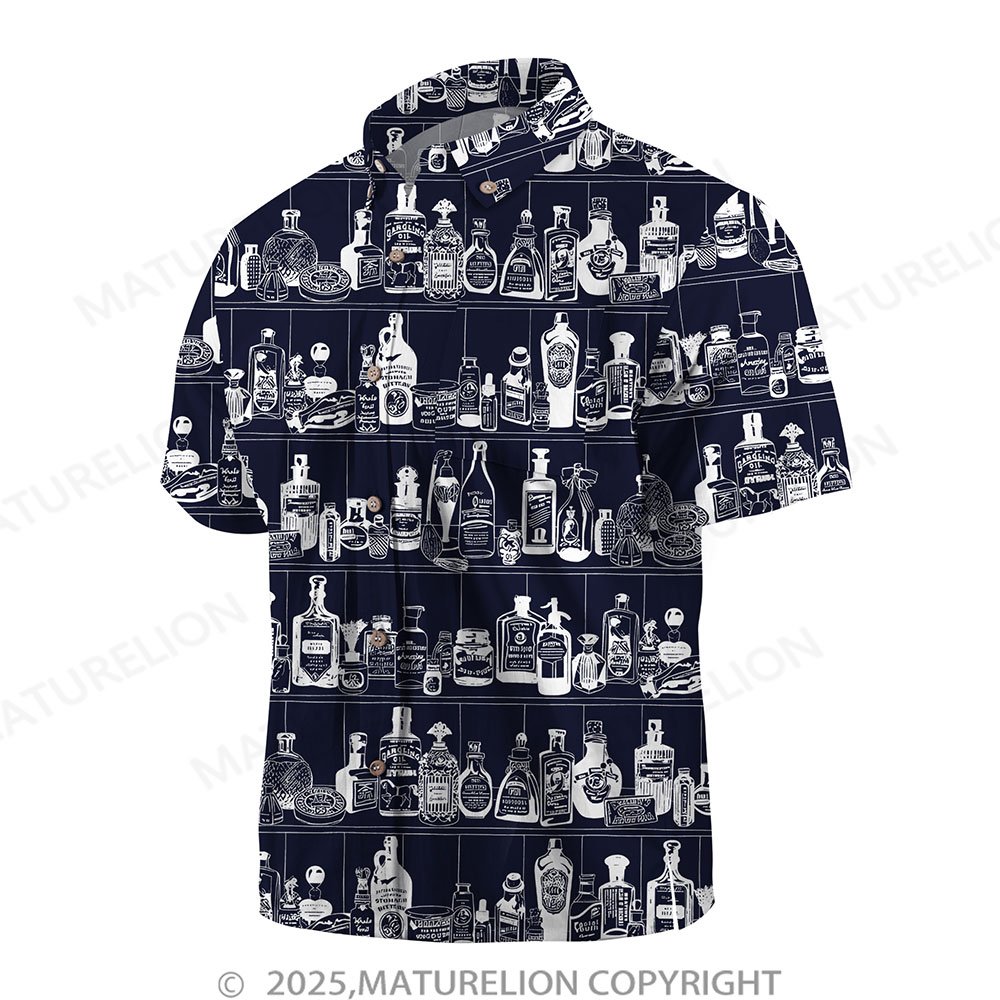 Maturelion Men's Hawaiian Shirt Pacific Flow Button Up Shirt