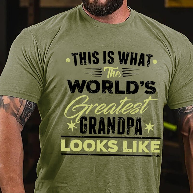 This Is What The World's Greatest Grandpa Looks Like Cotton T-shirt-Maturelion