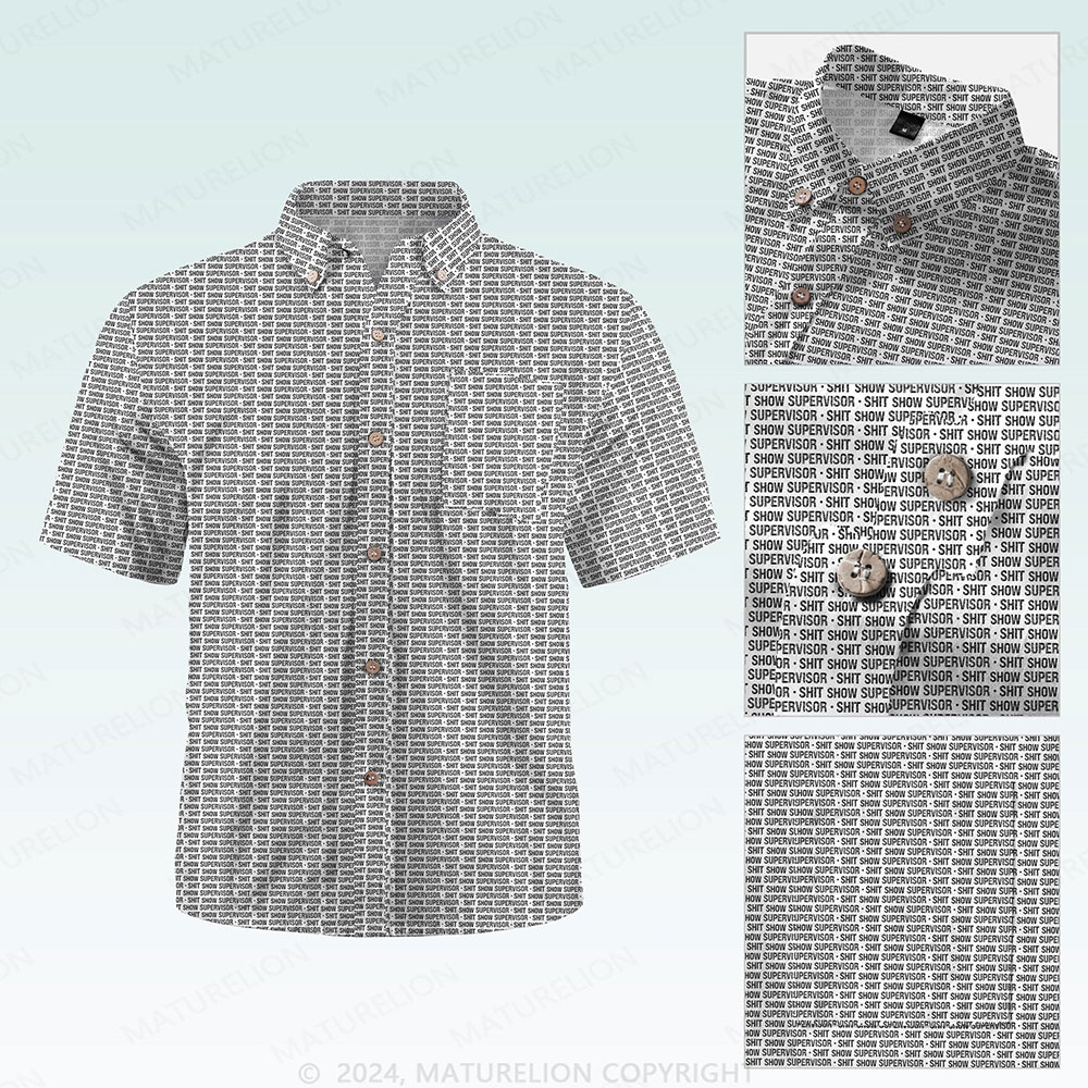 Maturelion Men's Button Pocket ShirtShit Show Supervisor Hawaiian Shirt