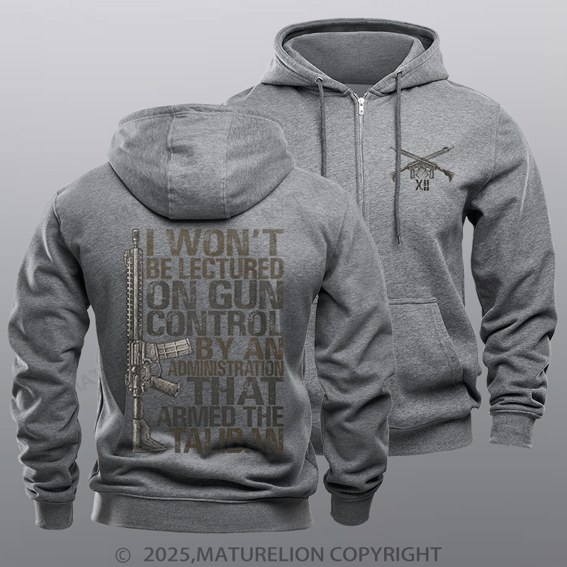 Maturelion Men's Hoodie Gun Control Fleece Zipper Hoodie