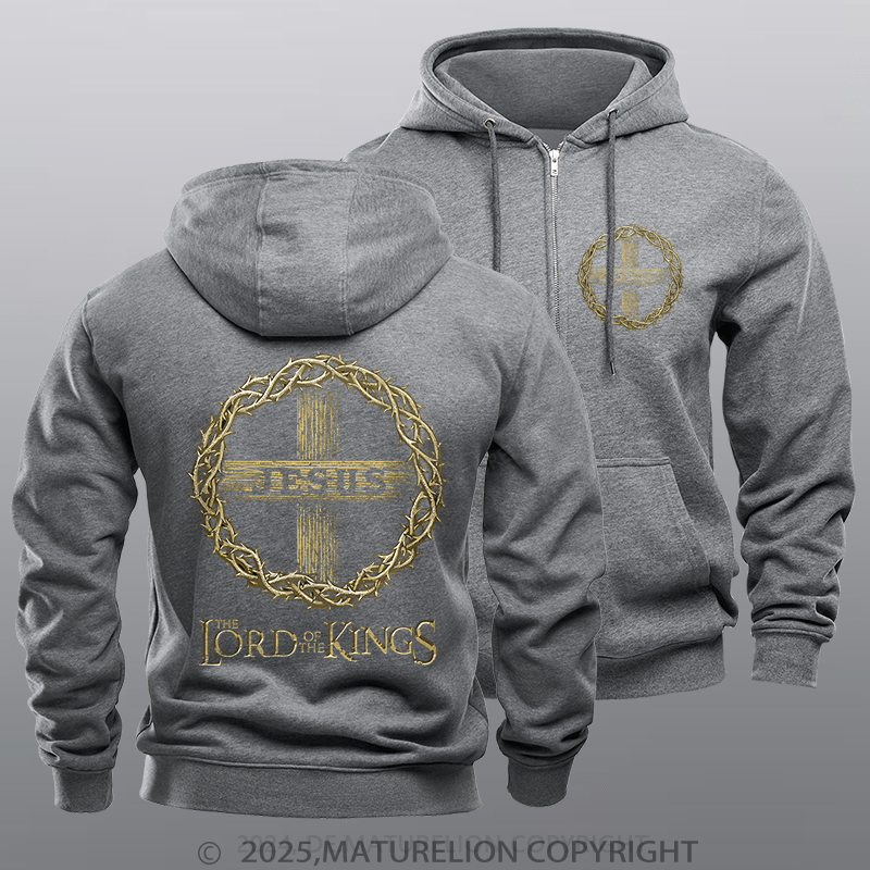 Maturelion Men's Hoodie Lord Of The Kings Fleece Zipper Hoodie