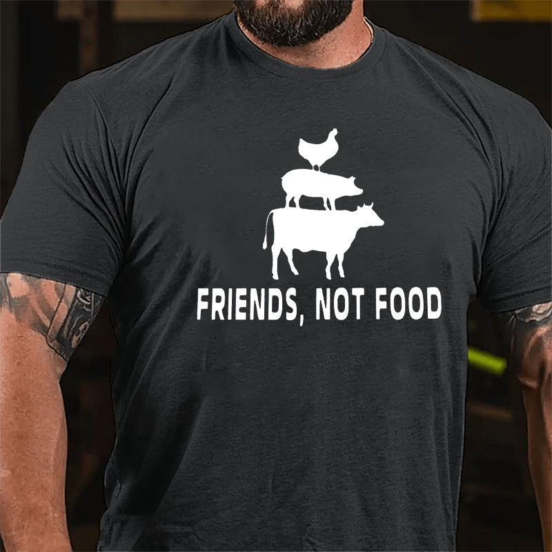Friends Not Food Cotton T-shirt-Maturelion
