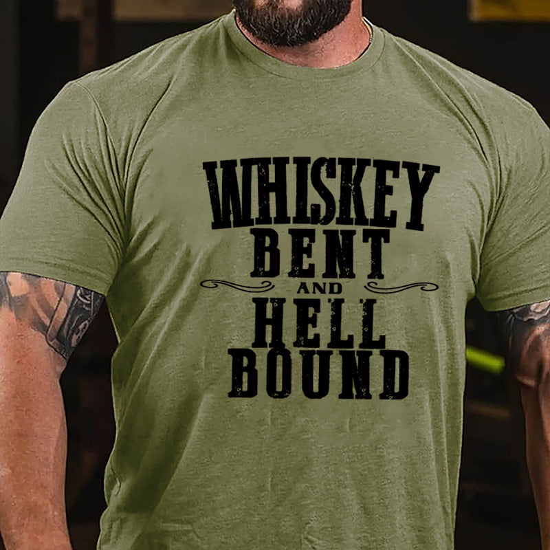 Whiskey Bent Hell Bound Cotton T-shirt-Maturelion