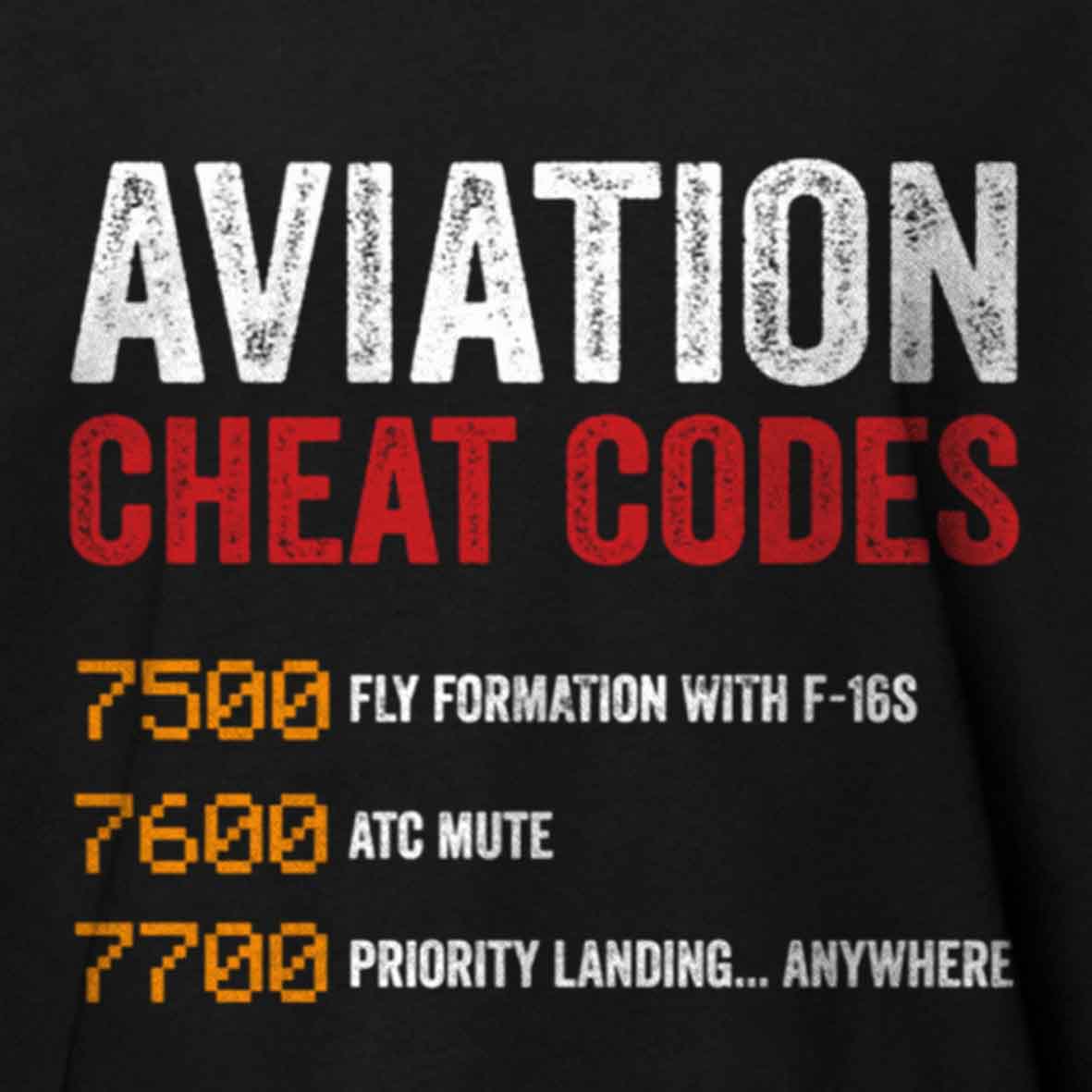 Maturelion Aviation Cheat Codes Pilot Funny Aviation Lover Cotton T-shirt