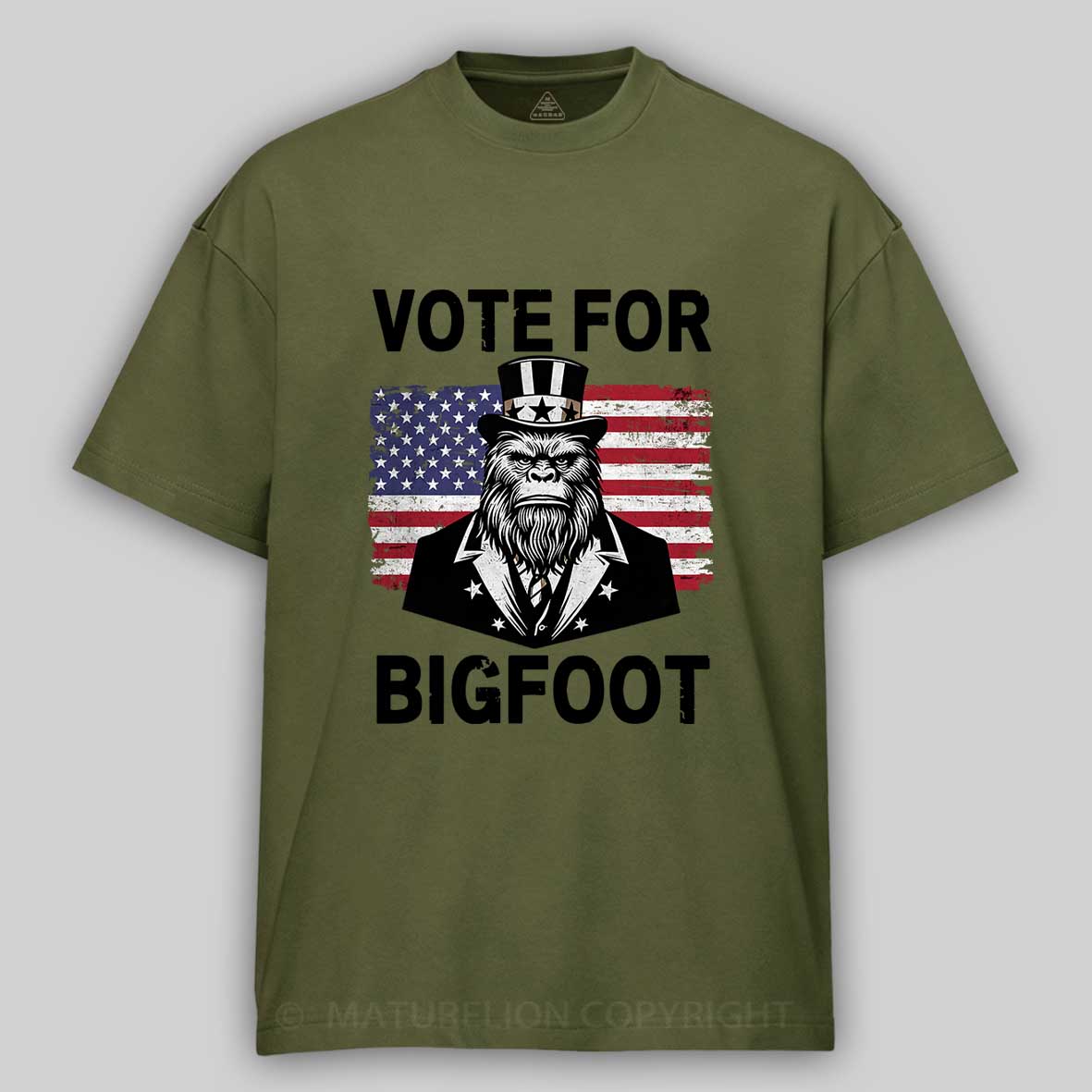 Maturelion Vote For Bigfoot Cotton T-Shirt