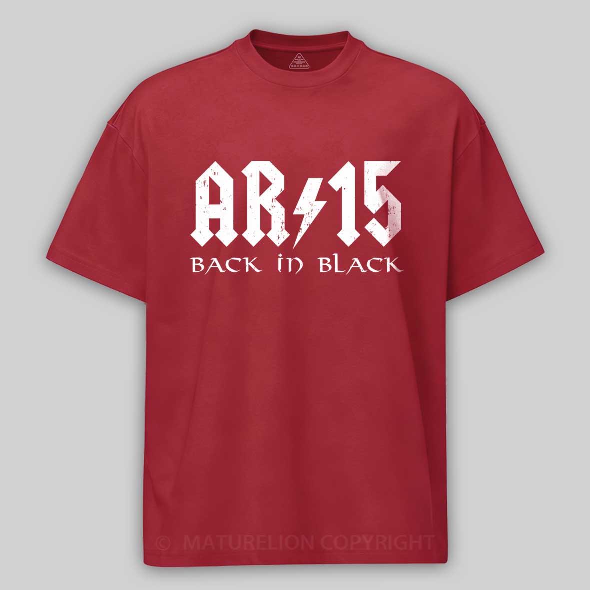 Maturelion Men's T-Shirt AR15 Back In Black Cotton T-Shirt