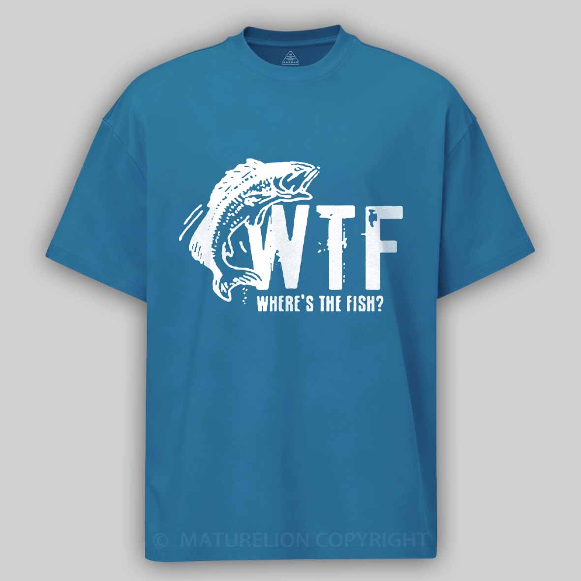 Maturelion Men's T-shirt WTF Wheres The Fish Funny Cotton T-shirt