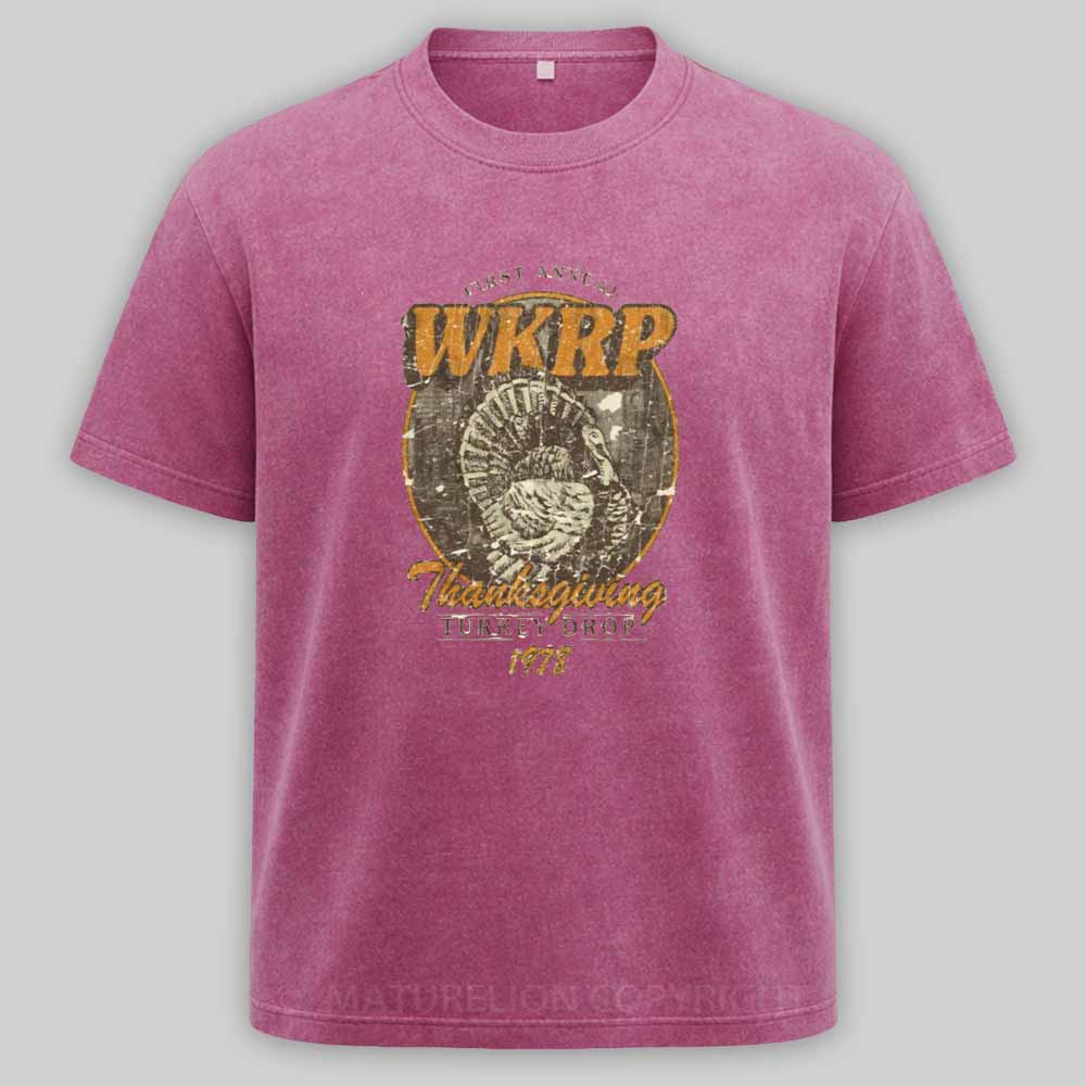MaturelionWKRP Turkey Drop 1978 Washed T-shirt