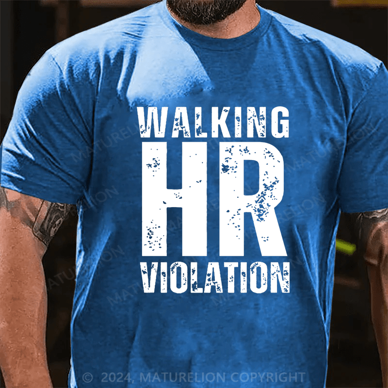 Maturelion Walking HR Violation Unisex Cotton T-shirt (Free Customization)-Maturelion