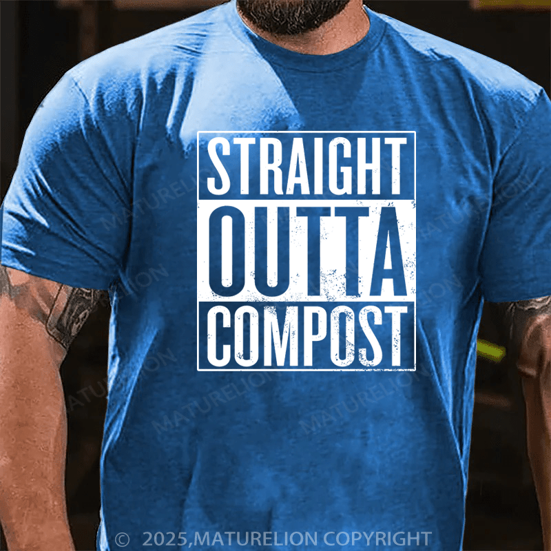 Maturelion Men's T-Shirt Straight Outta Compost Cotton T-Shirt