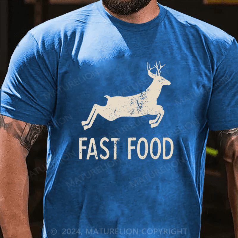 Maturelion Fast Food Funny Men Hunting Unisex Cotton T-shirt (Free Customization)