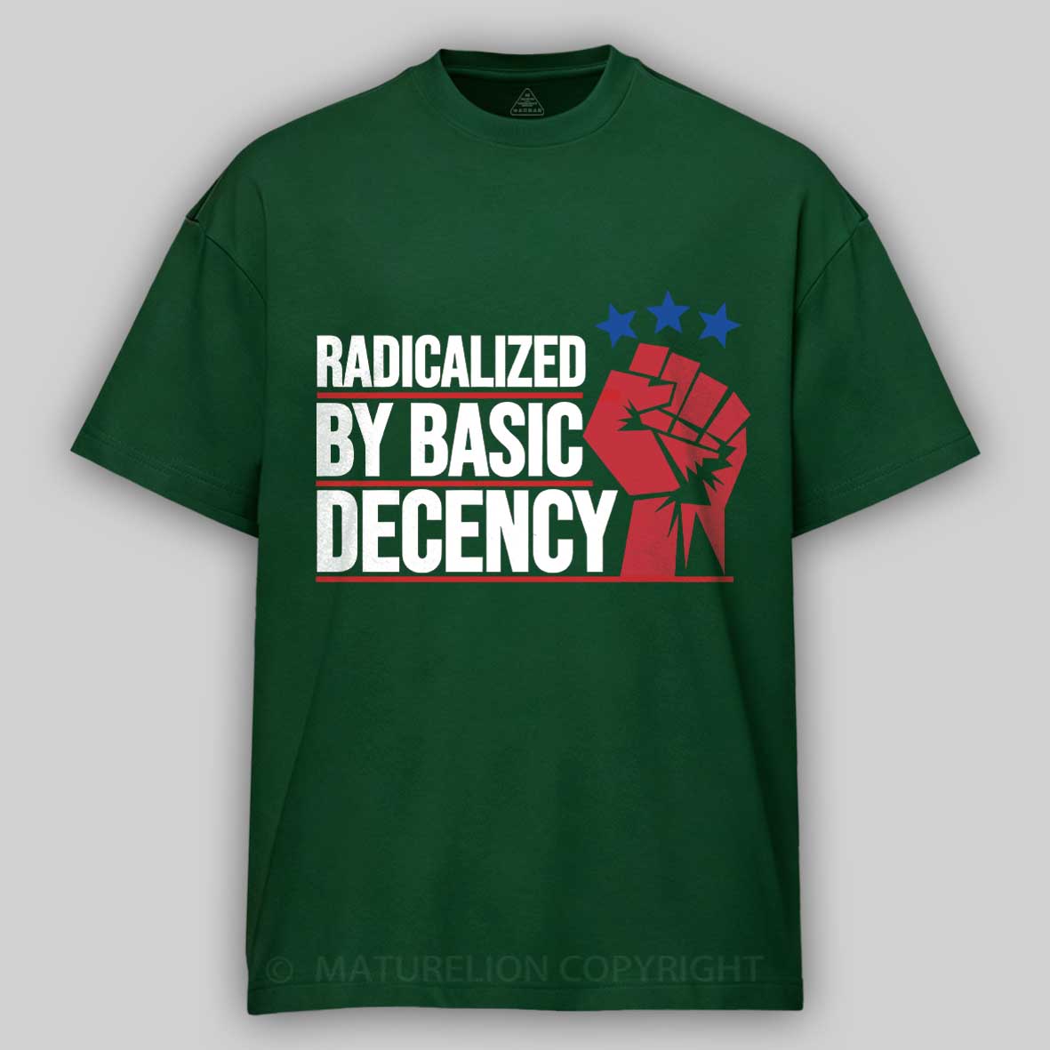 Maturelion Radicalized-By-Basic-Decency-3 Cotton T-shirt