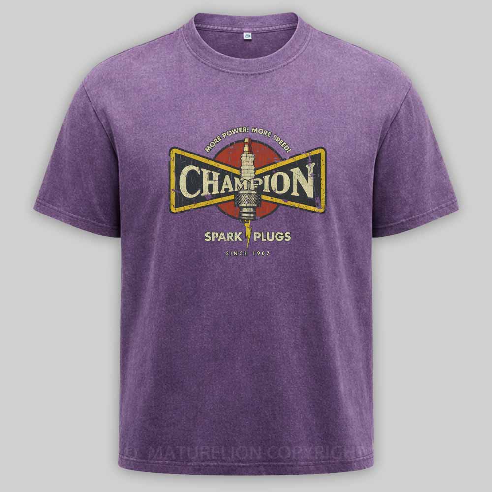 Maturelion Champion More Power More Speed 1907 Washed T-shirt