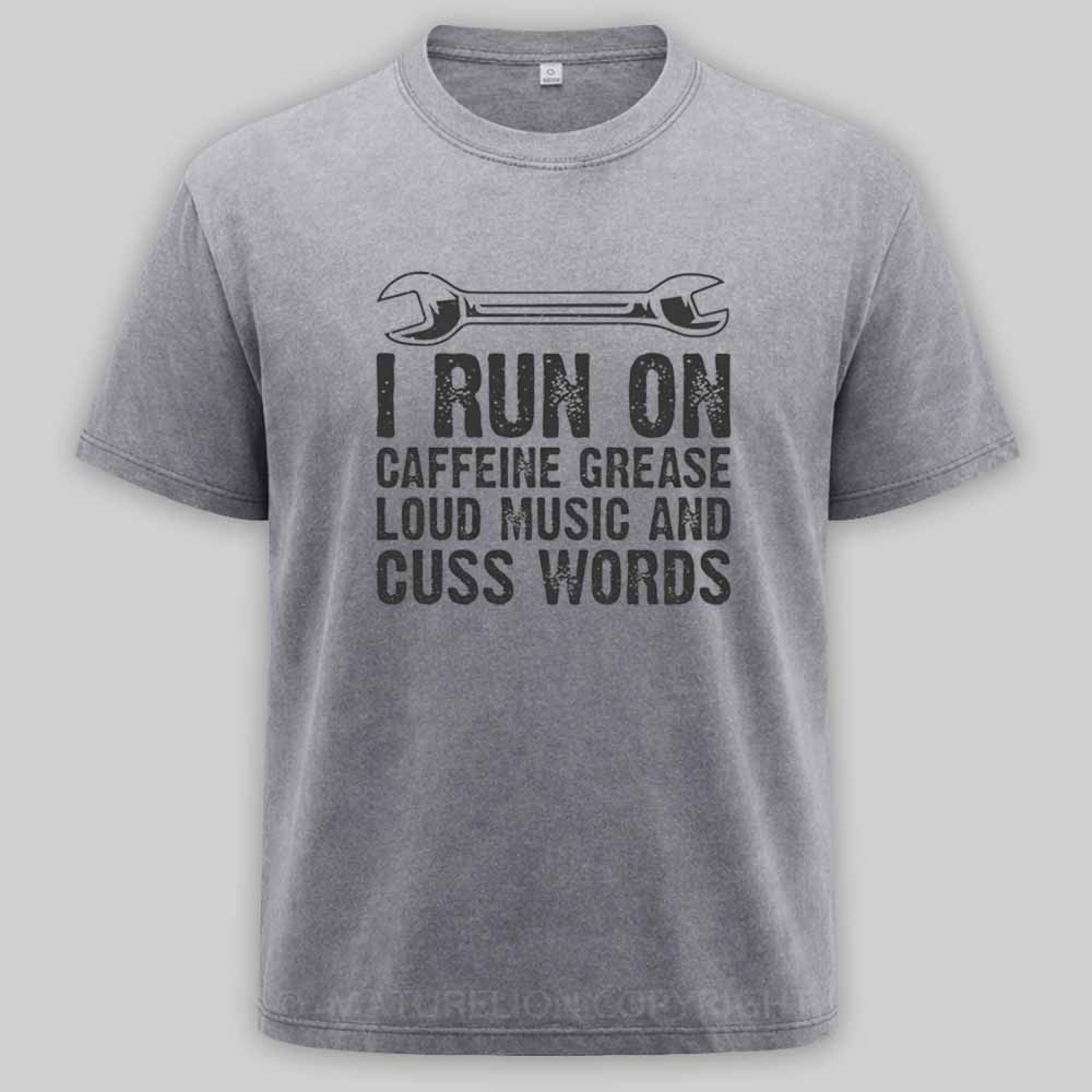 Maturelion Car Auto Motorcycle Mechanic Funny Sayings And Diesel Gifts Washed T-shirt