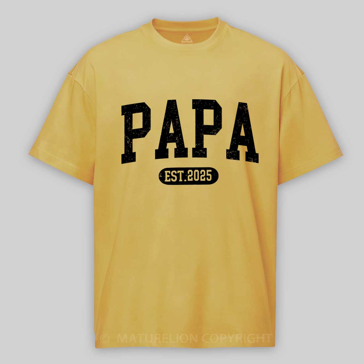 Maturelion Men's T-shirt Personalized Papa Shirt With Est Year Cotton T-shirt
