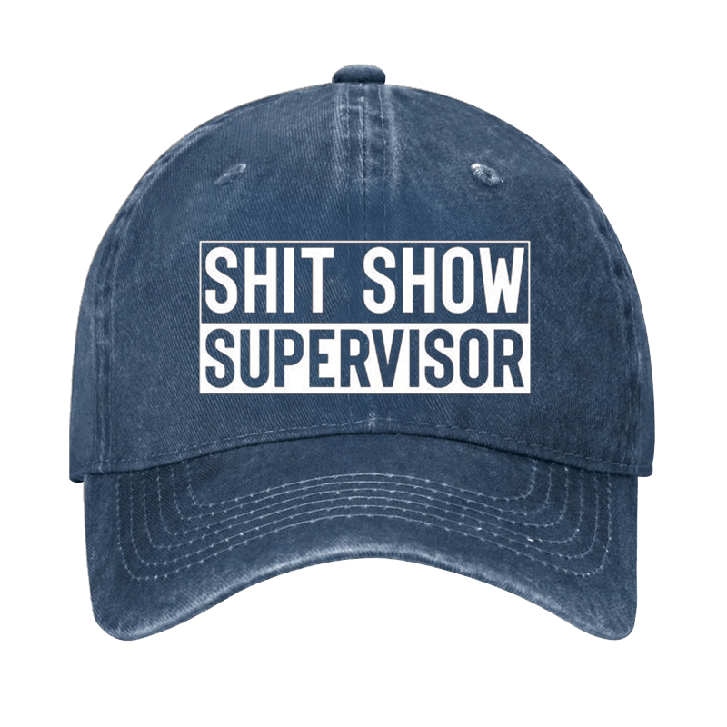 Shit Show Supervisor Funny Text Letters Adjustable Cap-Maturelion