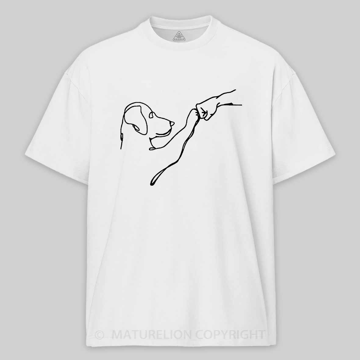 Maturelion Dog Fist Bump Funny Cotton T-Shirt