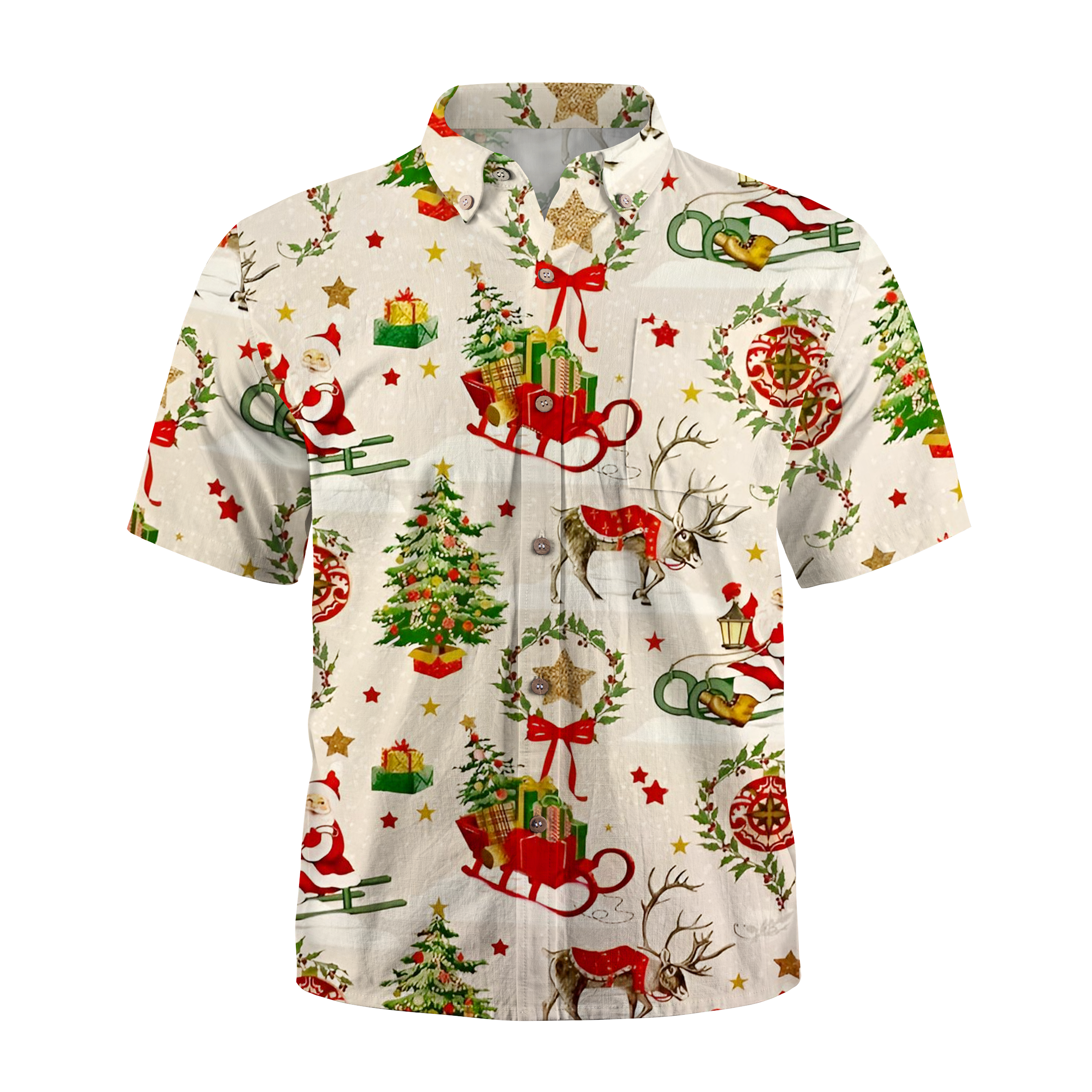 Maturelion Reindeer Express Funny Hawaiian Shirt