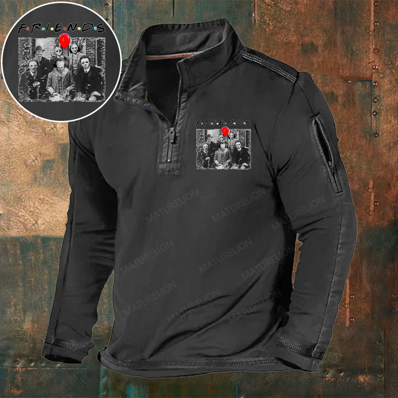 Maturelion Men's T-Shirt Horror Friends Scary Horror Lover Gift Halloween Cotton T-Shirt