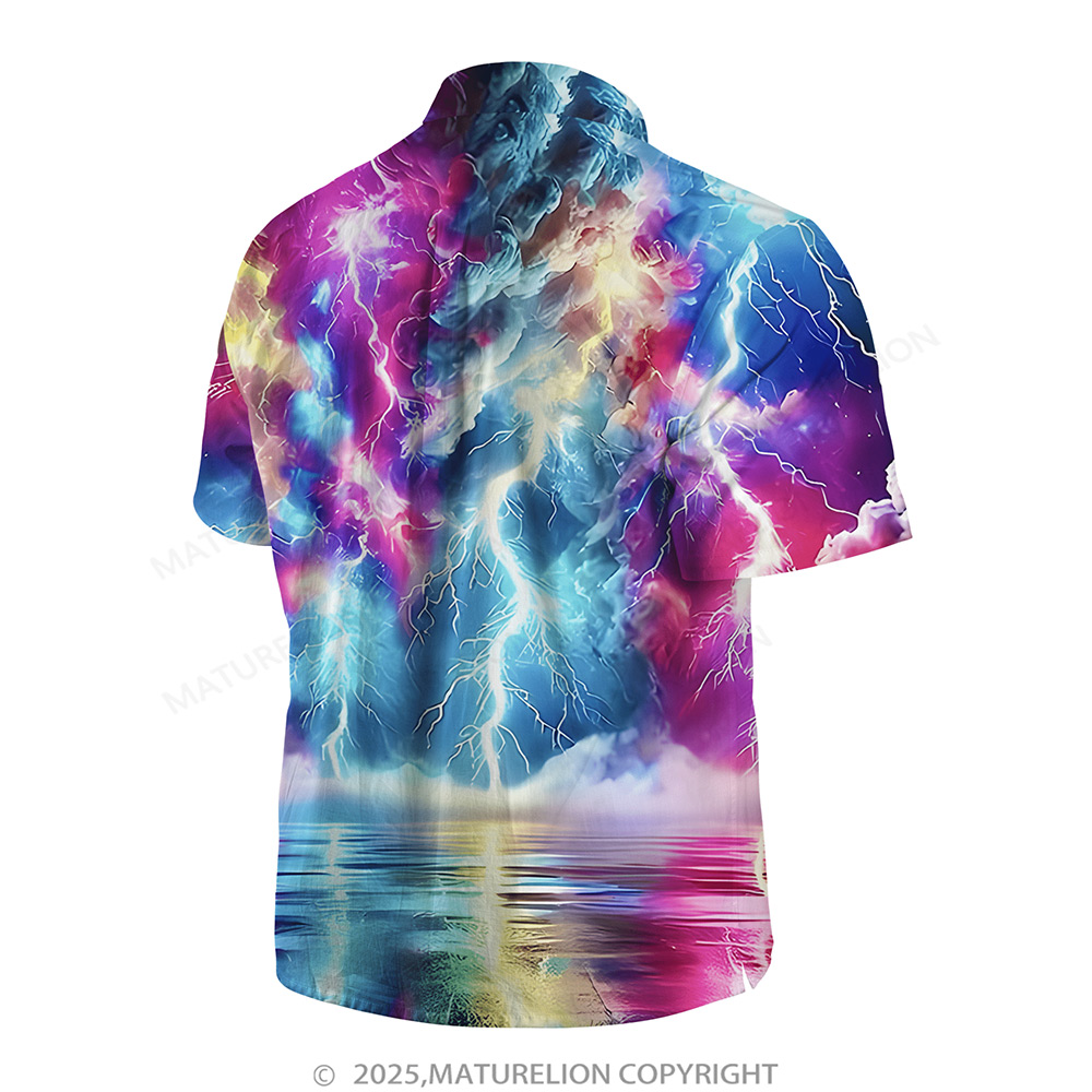 Matreulion Men's Aloha Shirts Rainstorm Hawaiian Shirt