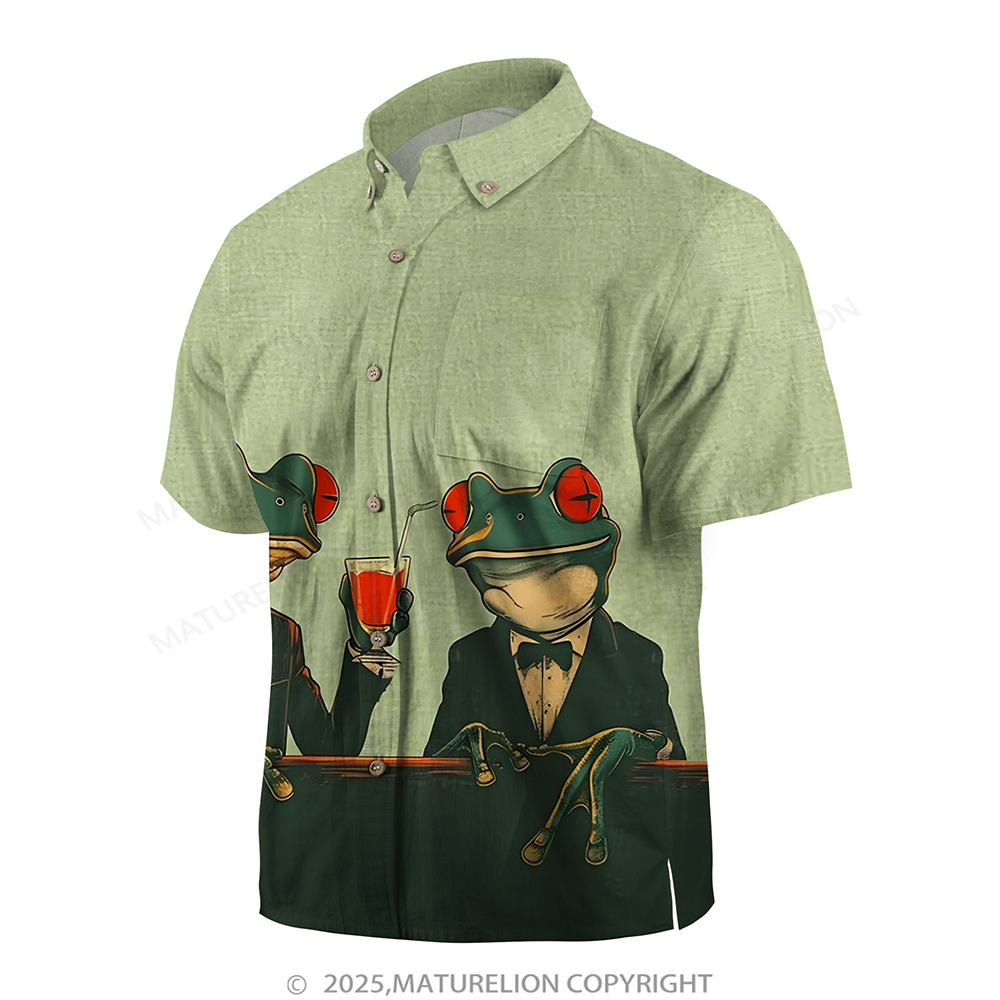 Maturelion Men's Aloha Shirts Animal Graphic Art Print Hawaiian Shirt