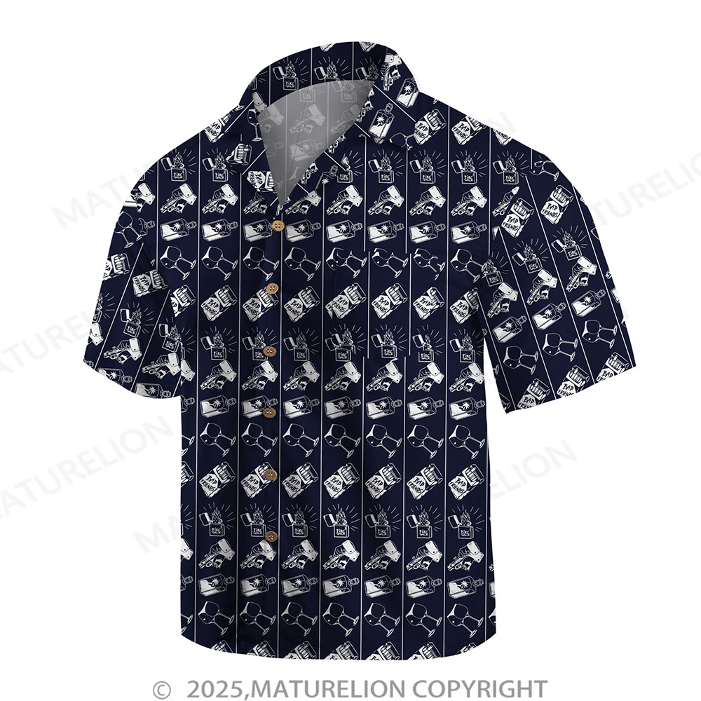 Maturelion Men's Hawaiian Shirt Midnight Tropics Hawaiian Shirt