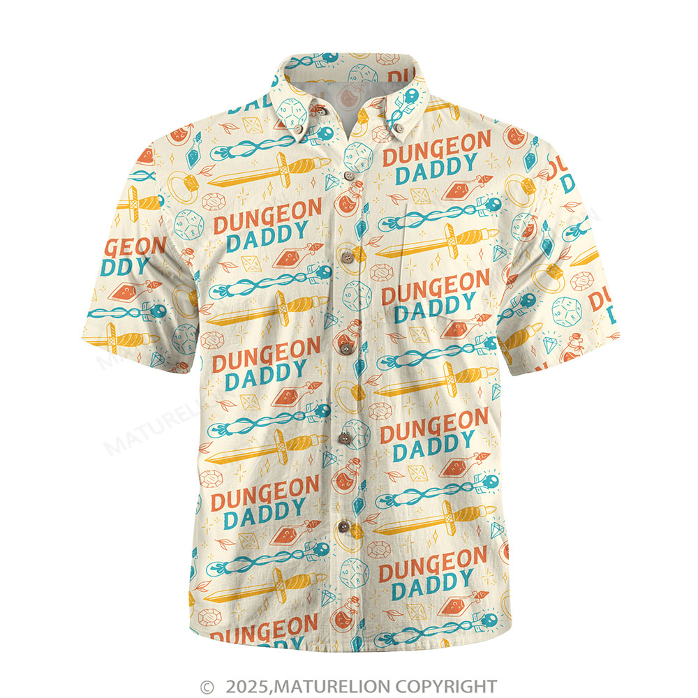 Maturelion Aloha Shirts Dungeon Daddy Button Up Shirt