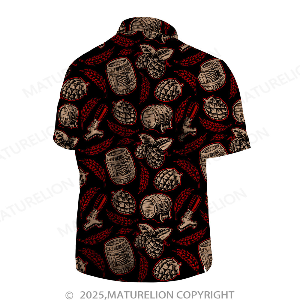 Maturelion Men's Hawaiian Shirt Palm Breeze Button Up Shirt