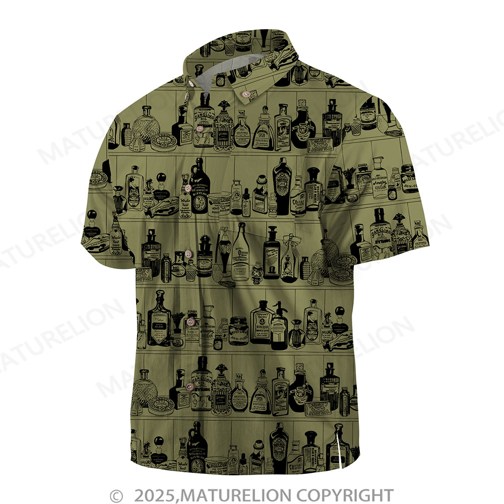 Maturelion Men's Hawaiian Shirt Pacific Flow Button Up Shirt