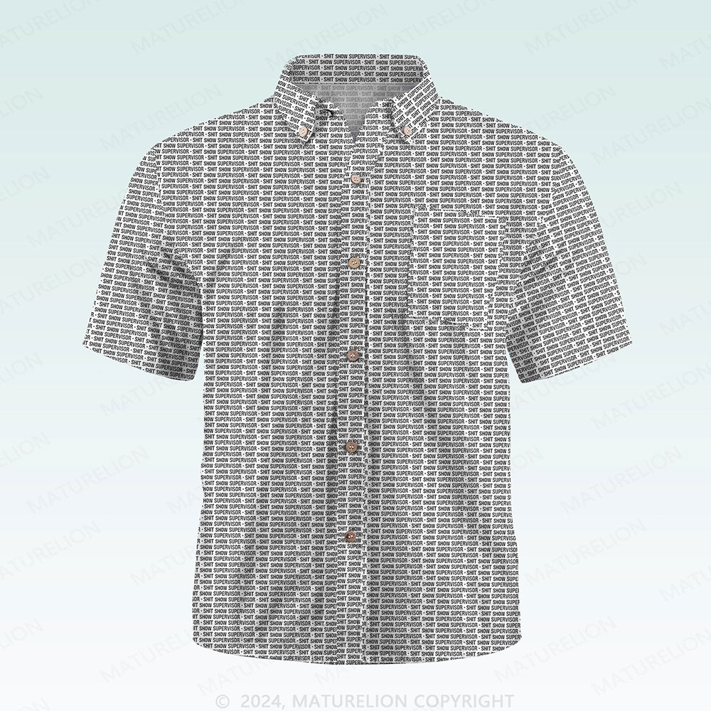Maturelion Men's Button Pocket ShirtShit Show Supervisor Hawaiian Shirt