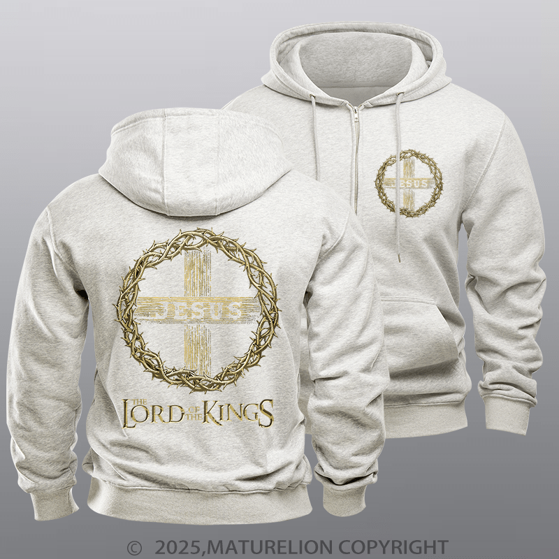 Maturelion Men's Hoodie Lord Of The Kings Fleece Zipper Hoodie