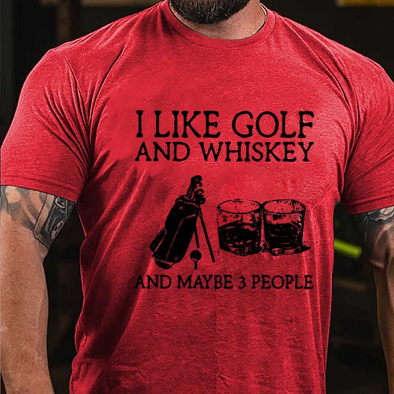I Like Golf And Whiskey And Maybe 3 People Men's Cotton T-shirt-Maturelion